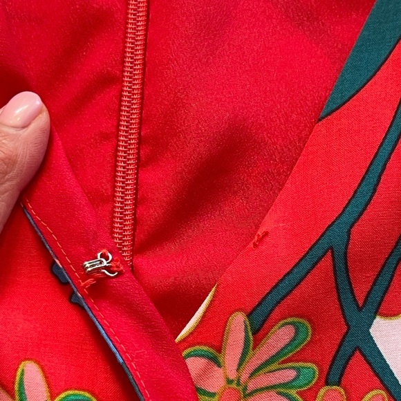 NWT J. Crew Floral Red Dress, Short Length, Long Sleeve, V-Neck, Size 16, NEW - Picture 12 of 15